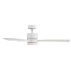 Modern Forms Axis 3-Blade Smart Ceiling Fan 52in Matte White with 3000K LED Light Kit and Remote Control FR-W1803-52L